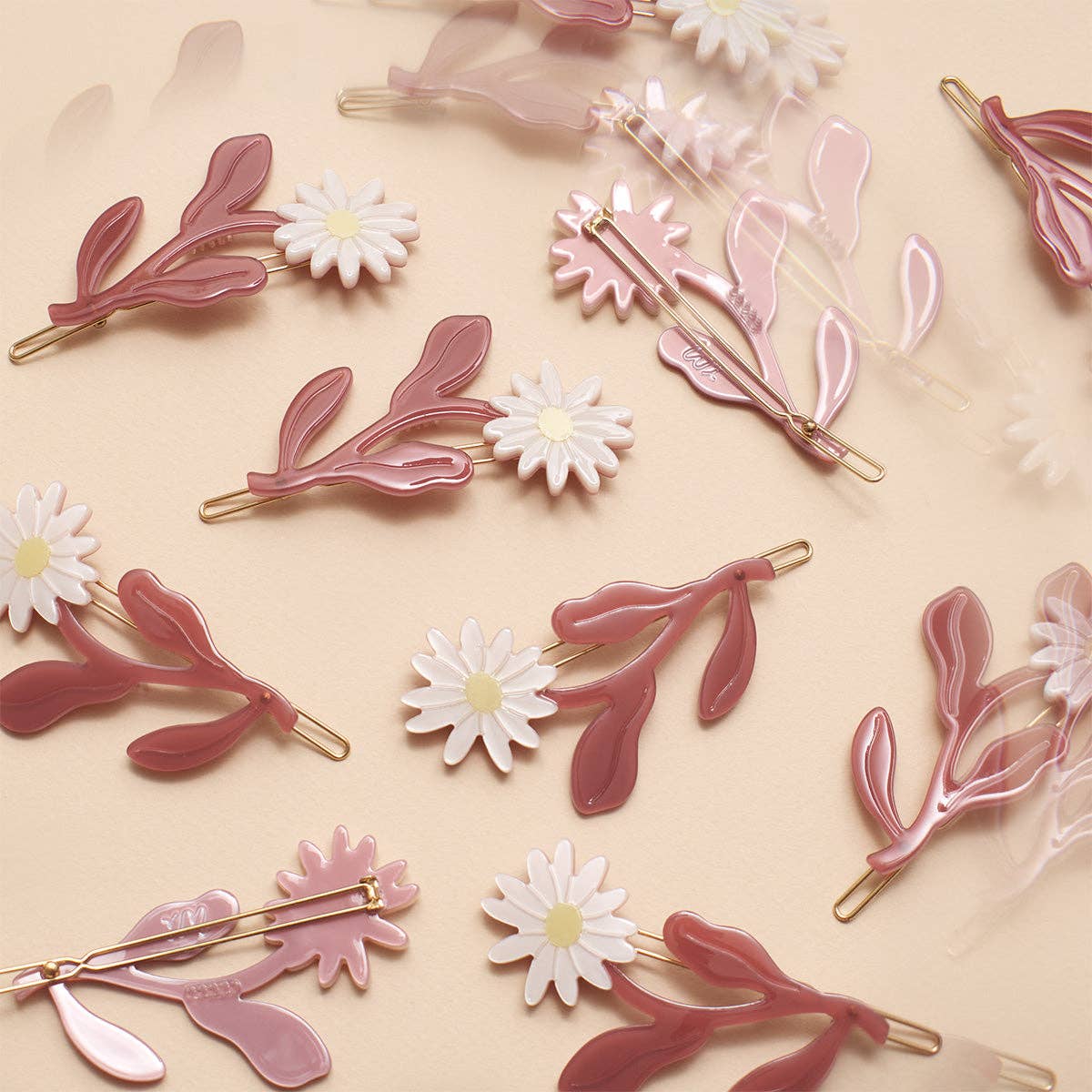 Flower Barrette Hair Clip Set