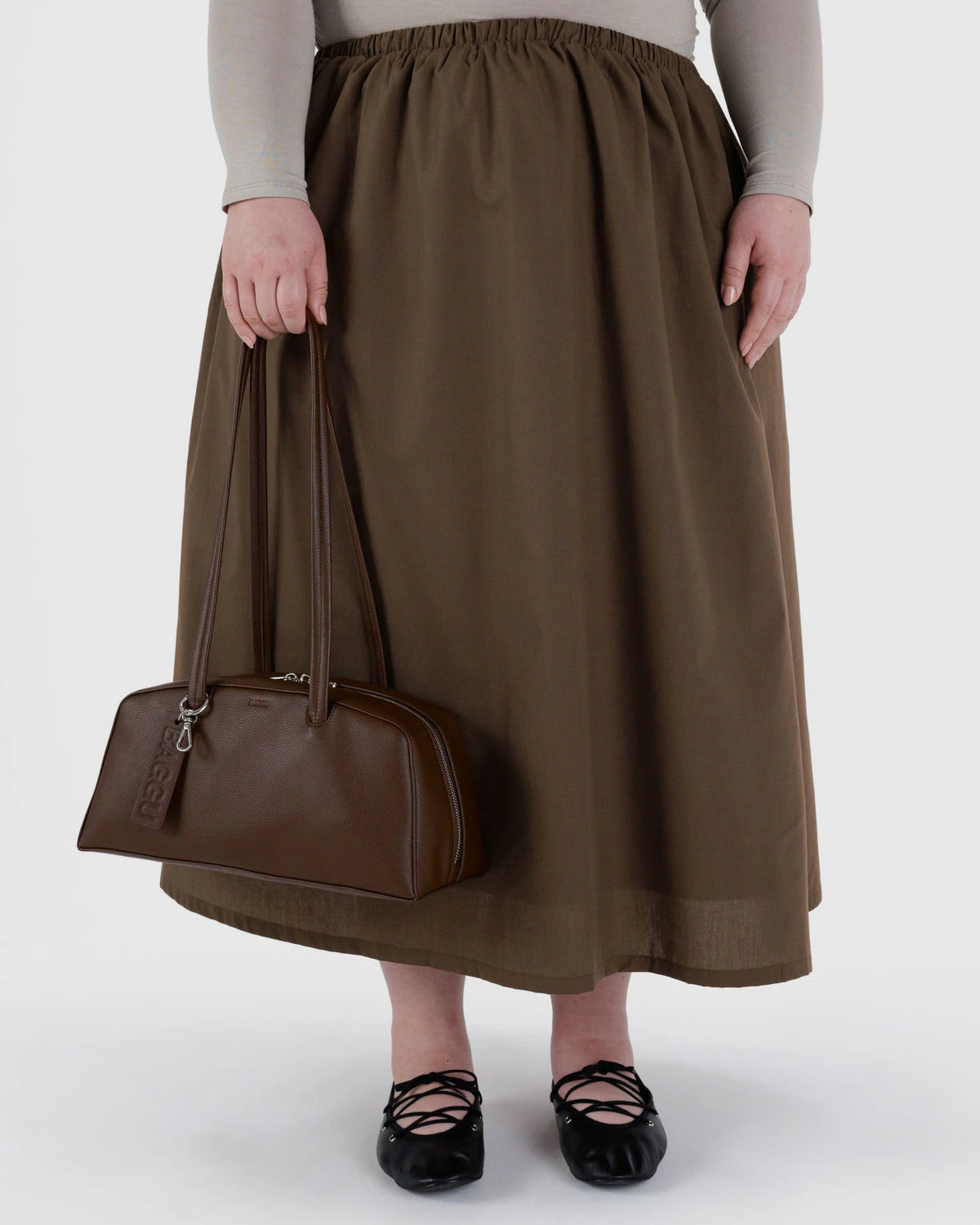 BAGGU Recycled Leather Bowler Bag