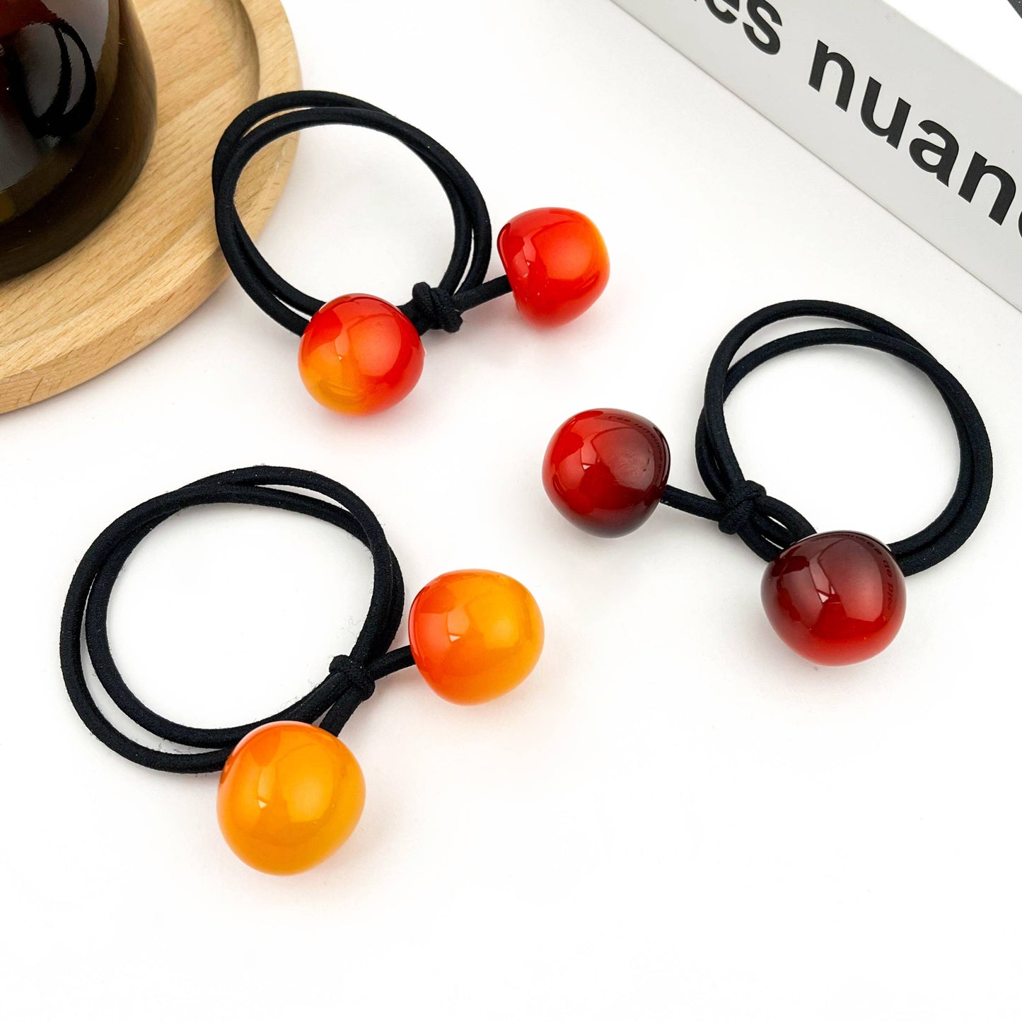 Cherry Hair Tie, Cute Fruit-Inspired Hair Accessories