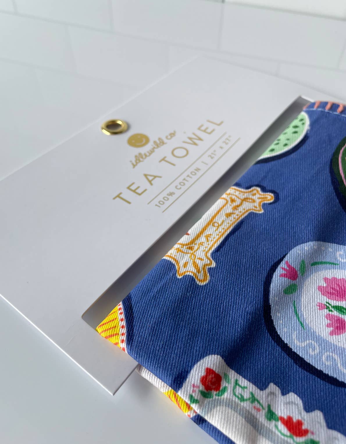 Tea Towel with Embroidered Detail