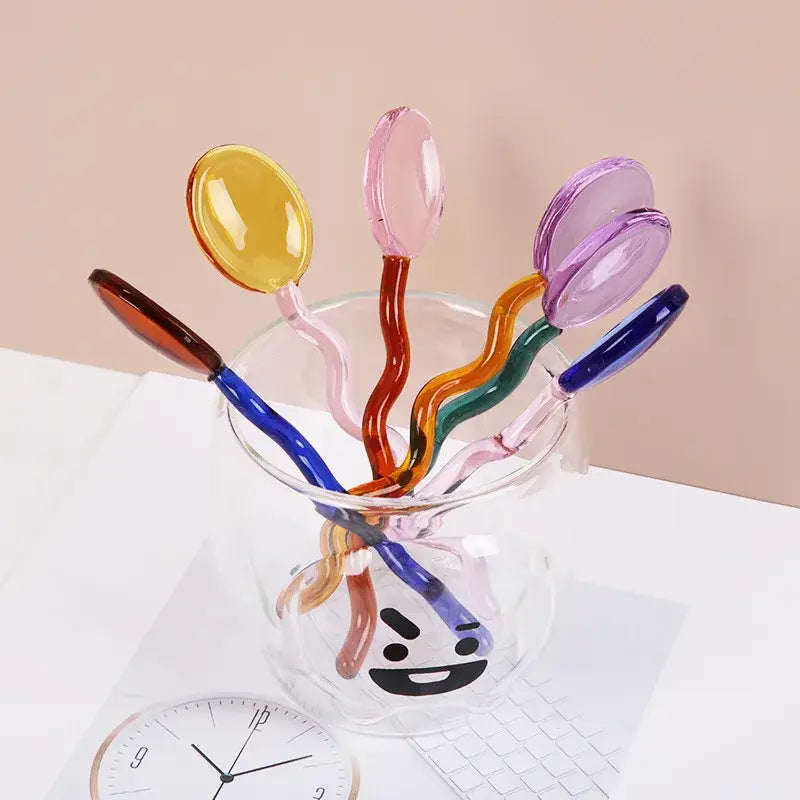 Wiggly Glass Spoons