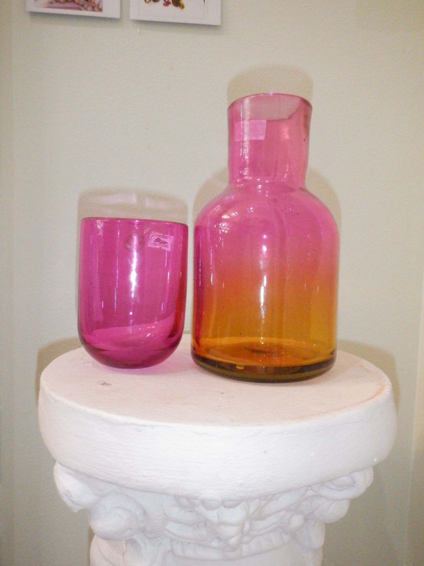 Glass Carafe Bottle Set - For Bar or Nightstand