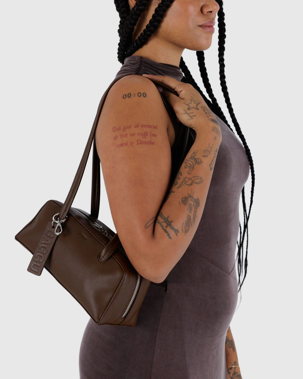 BAGGU Small Recycled Leather Bowler Bag