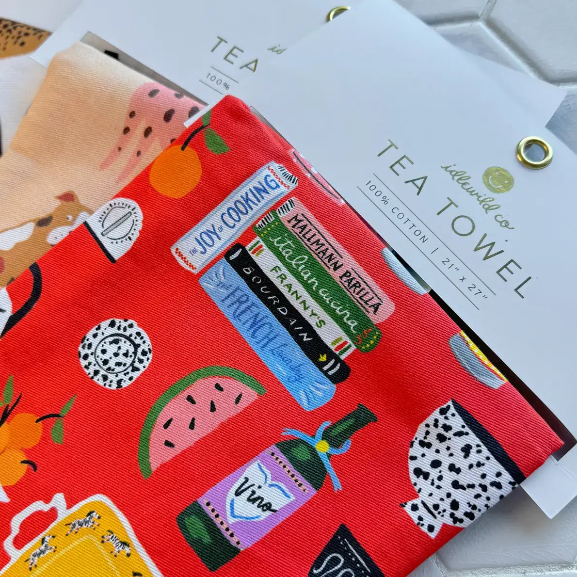 Tea Towel with Embroidered Detail