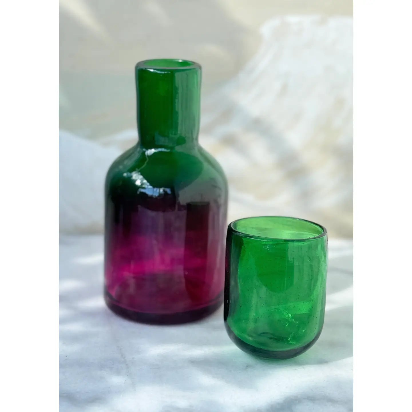 Glass Carafe Bottle Set - For Bar or Nightstand