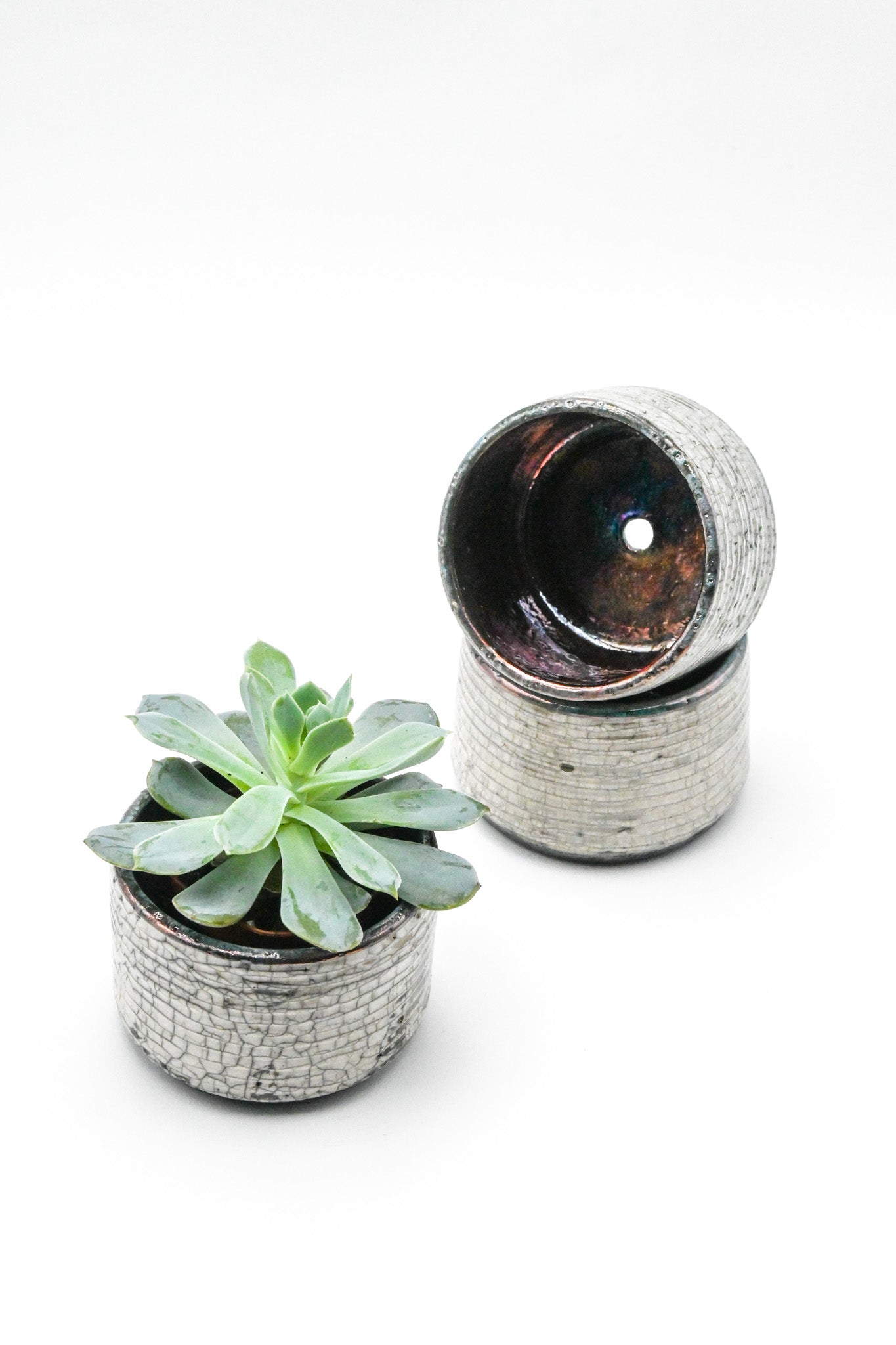 Raku Fired Mini Planter 004