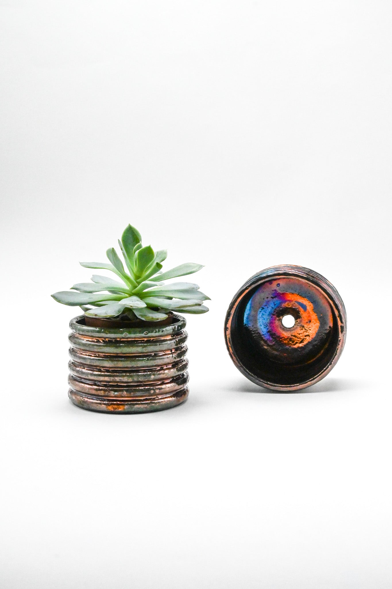 Raku Fired Mini Planter 003