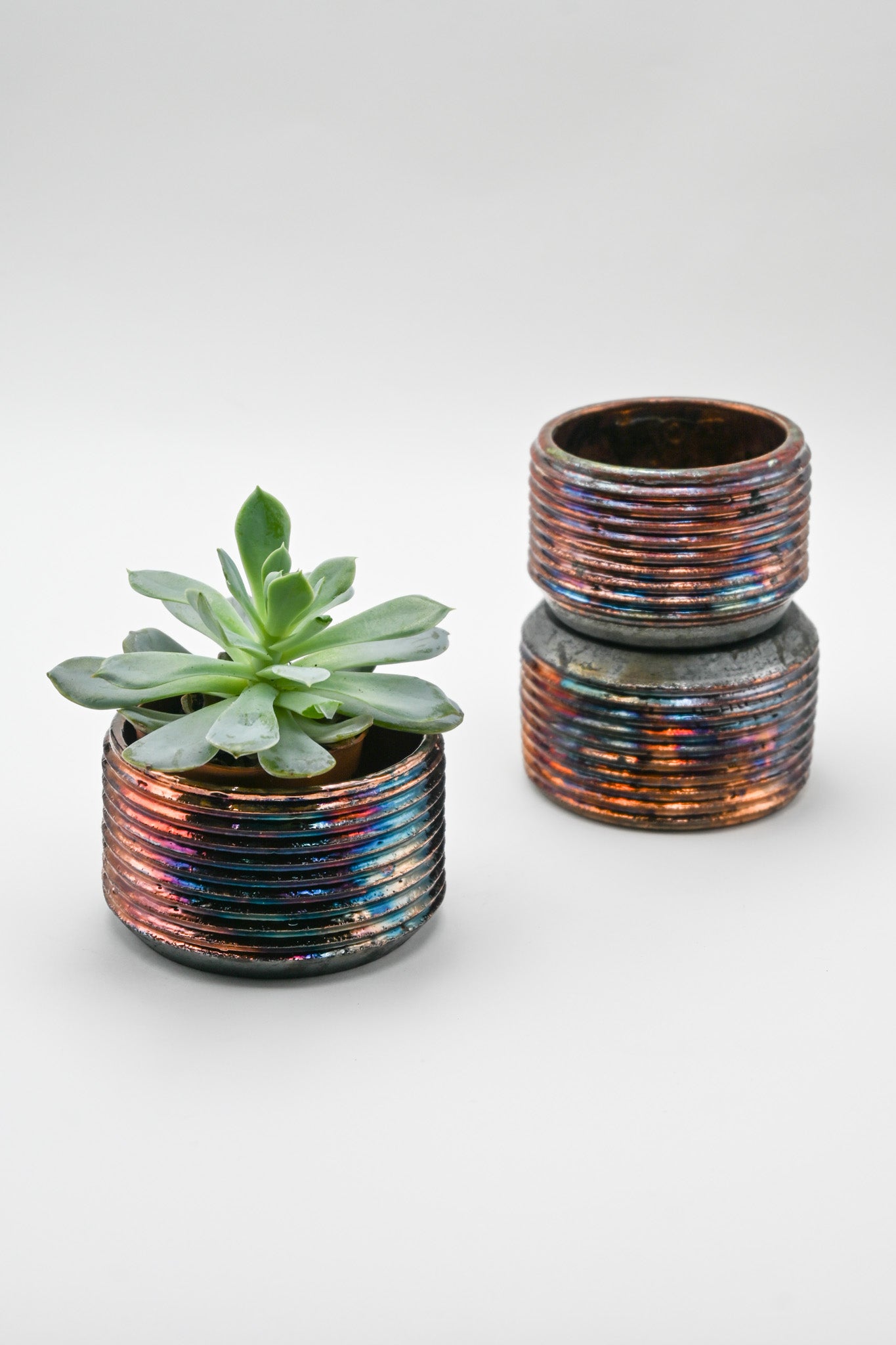 Raku Fired Mini Planter 002