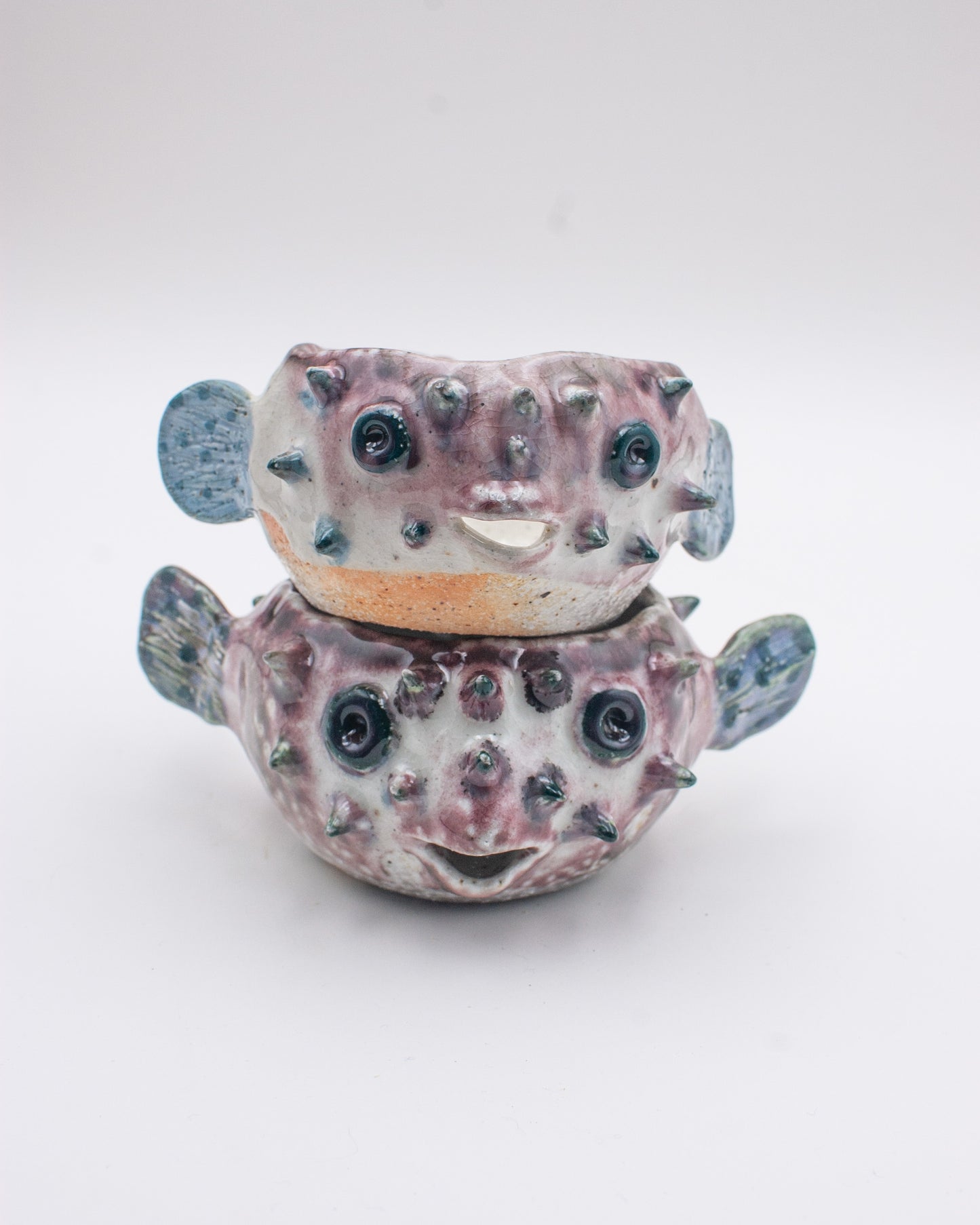 Soda Fired Mini Puffer Fish Planter 001