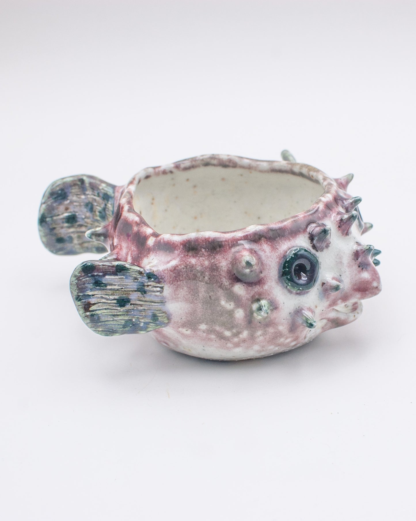 Soda Fired Mini Puffer Fish Planter 001