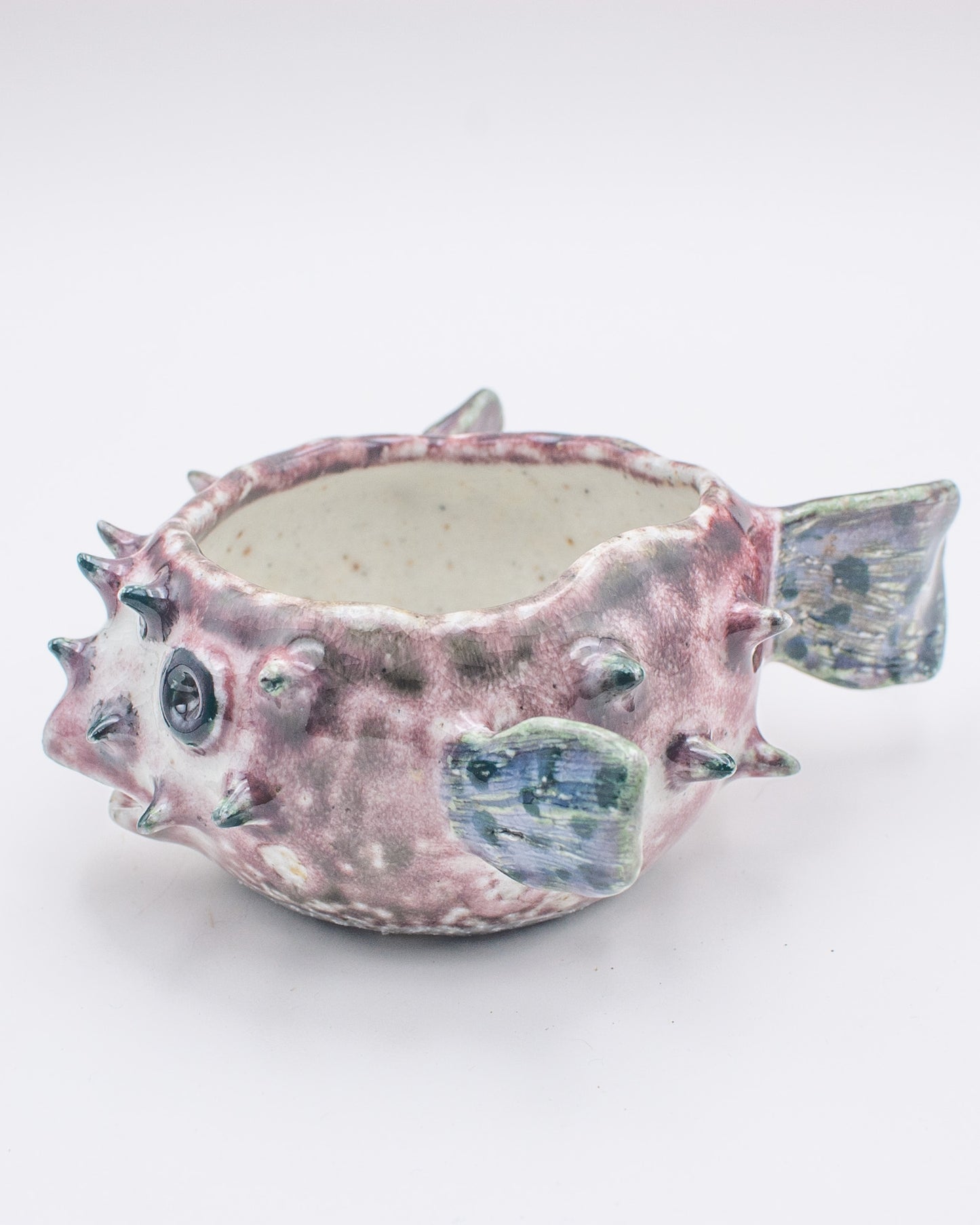 Soda Fired Mini Puffer Fish Planter 001