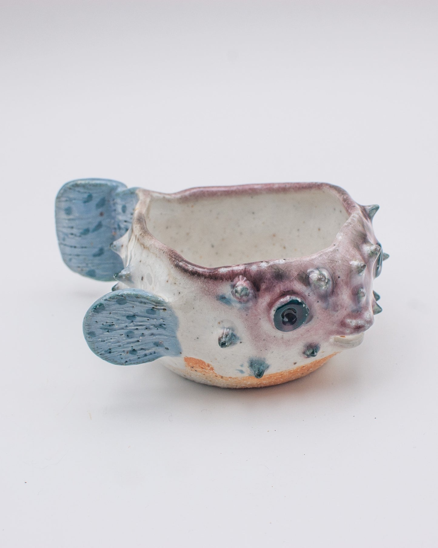 Soda Fired Mini Puffer Fish Planter 001