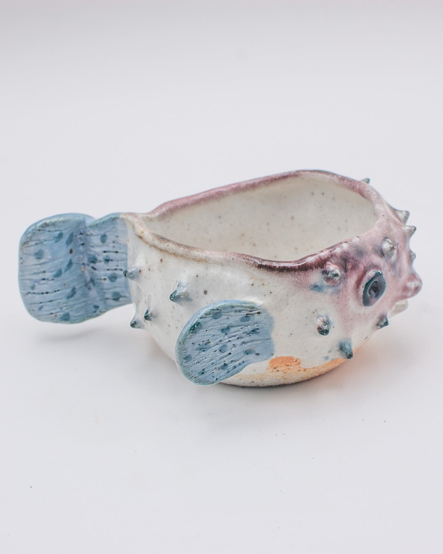 Soda Fired Mini Puffer Fish Planter 001