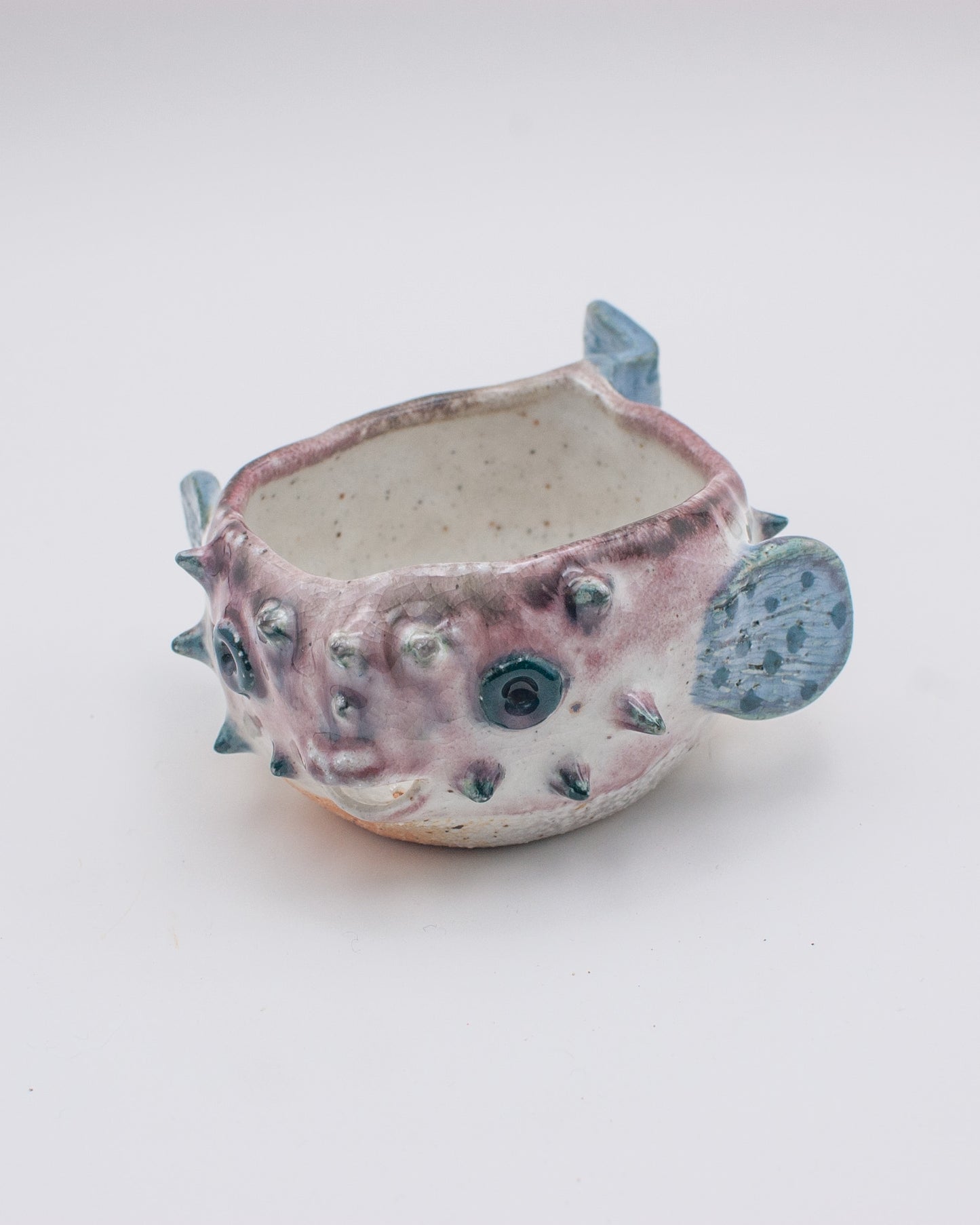 Soda Fired Mini Puffer Fish Planter 001