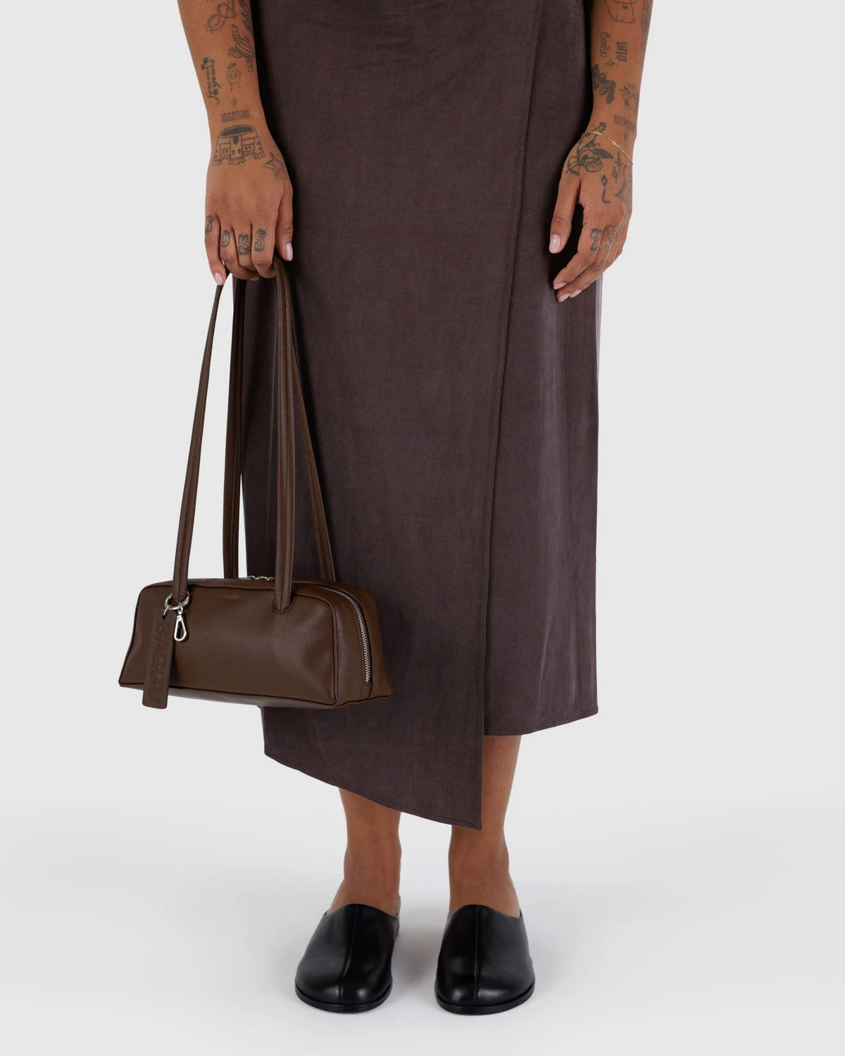BAGGU Small Recycled Leather Bowler Bag