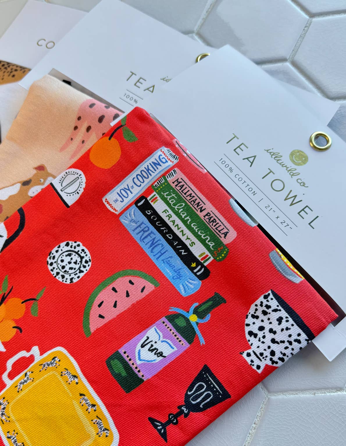 Tea Towel with Embroidered Detail