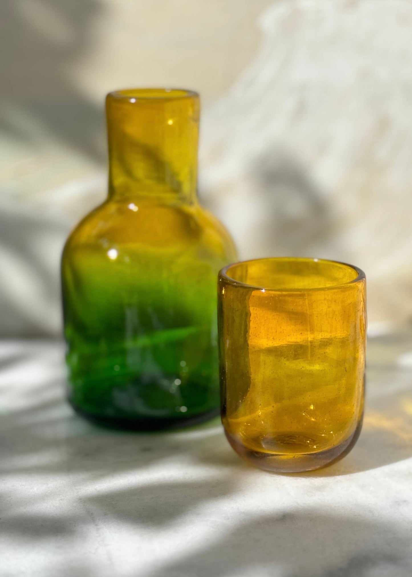 Glass Carafe Bottle Set - For Bar or Nightstand
