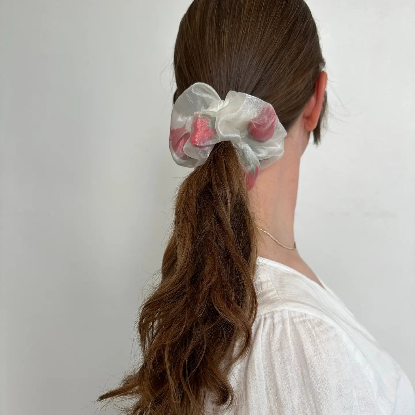 Mini Sheer Rose Stuffed Scrunchie