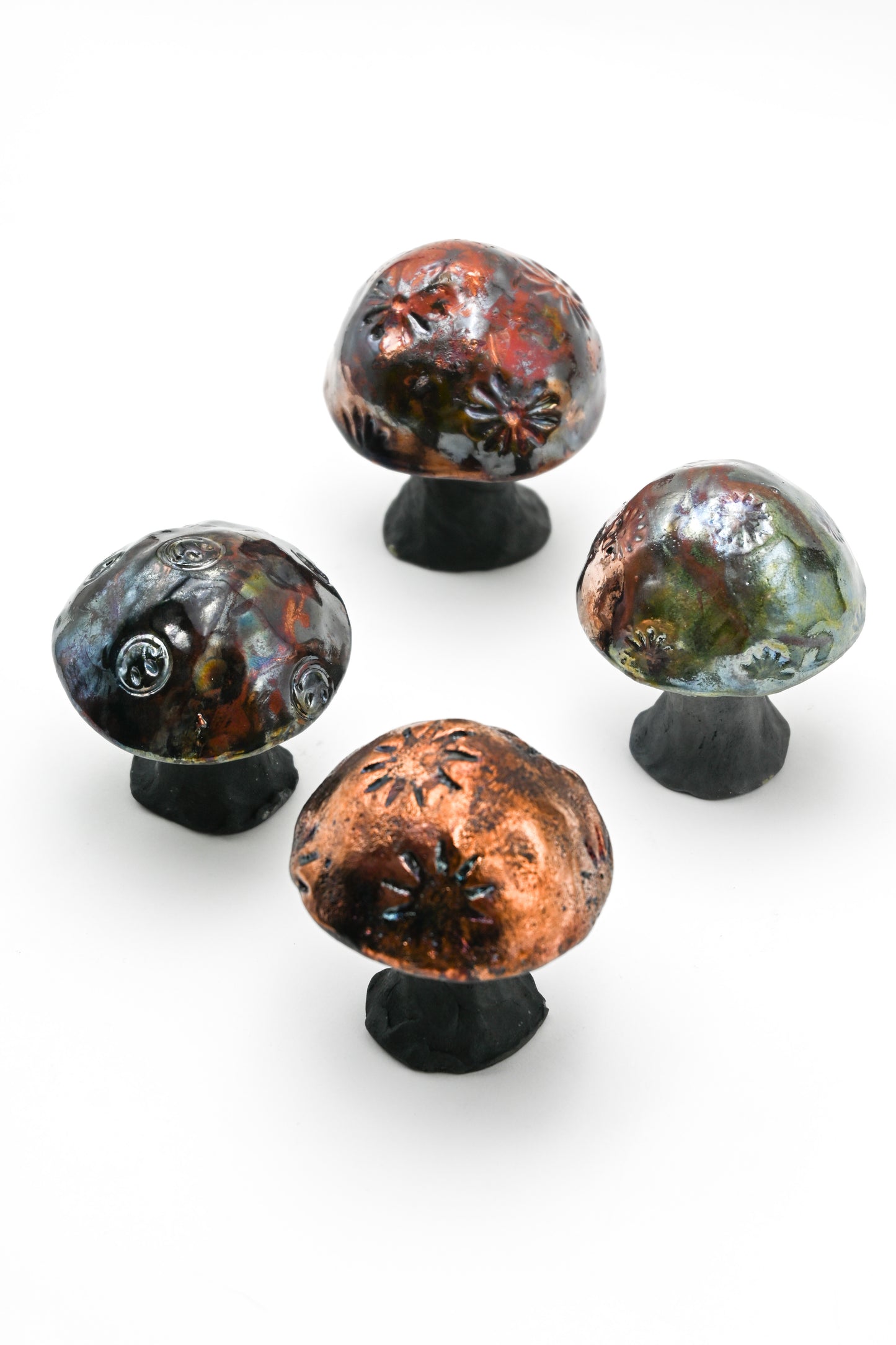 Raku Fired Mushrooms 001