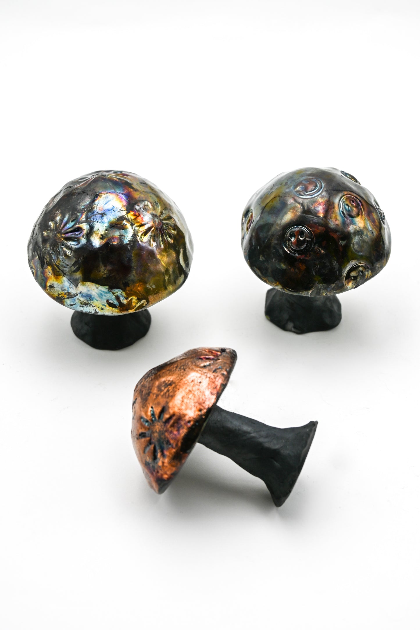 Raku Fired Mushrooms 001