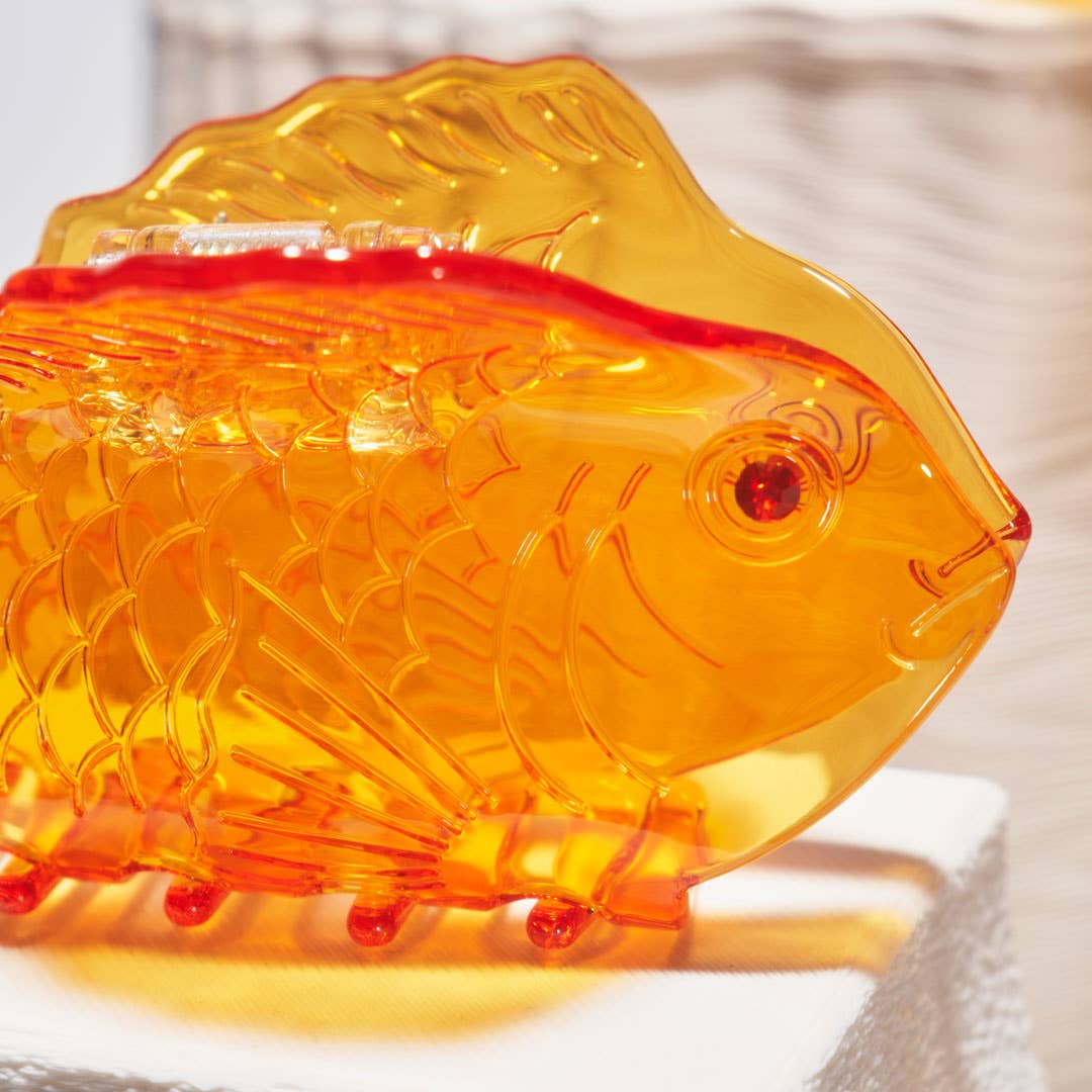 Sea Bream Clear Orange Ocean Fish Hair Claw Clip