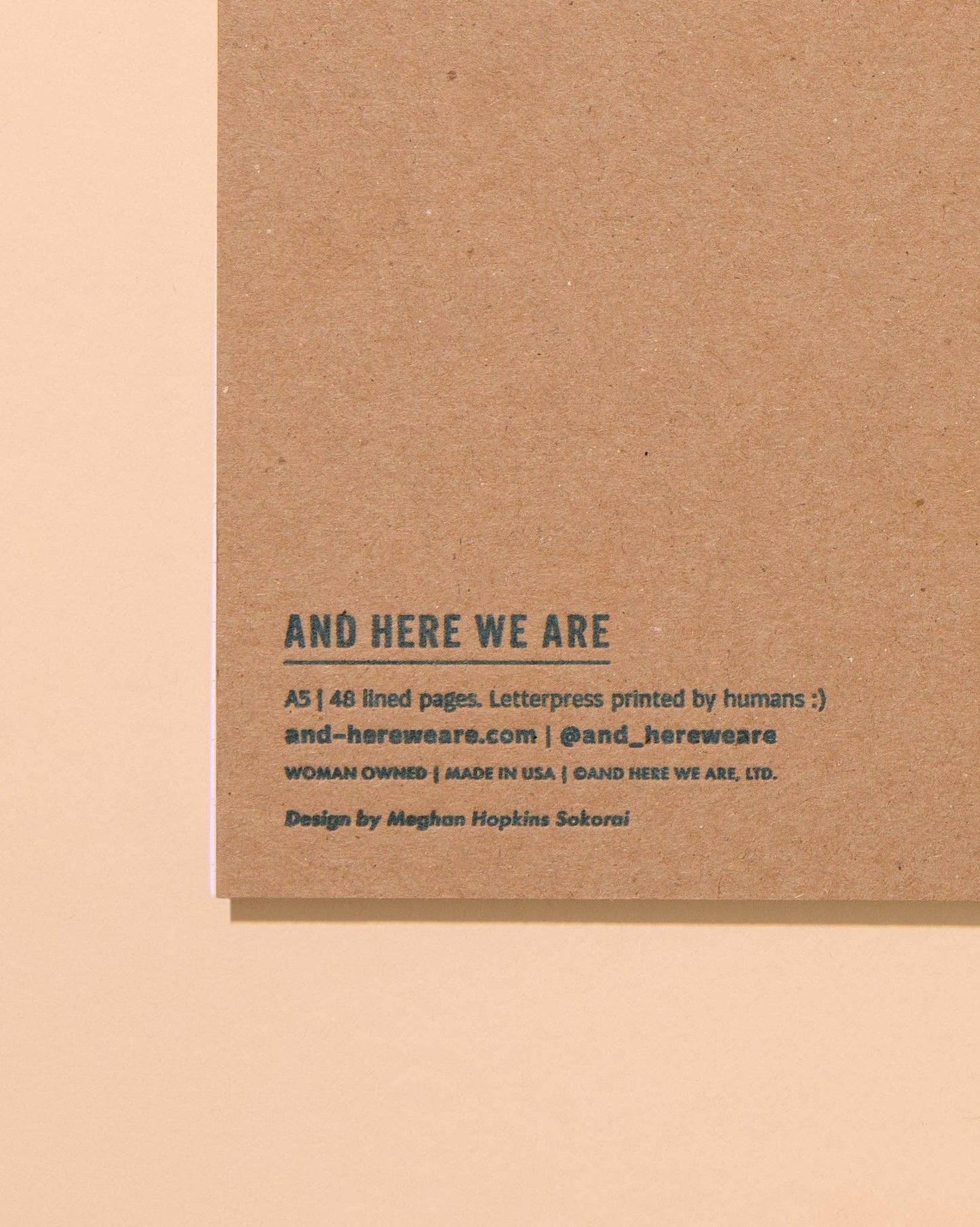 Letterpress Spiral Notebook - And Here We Are