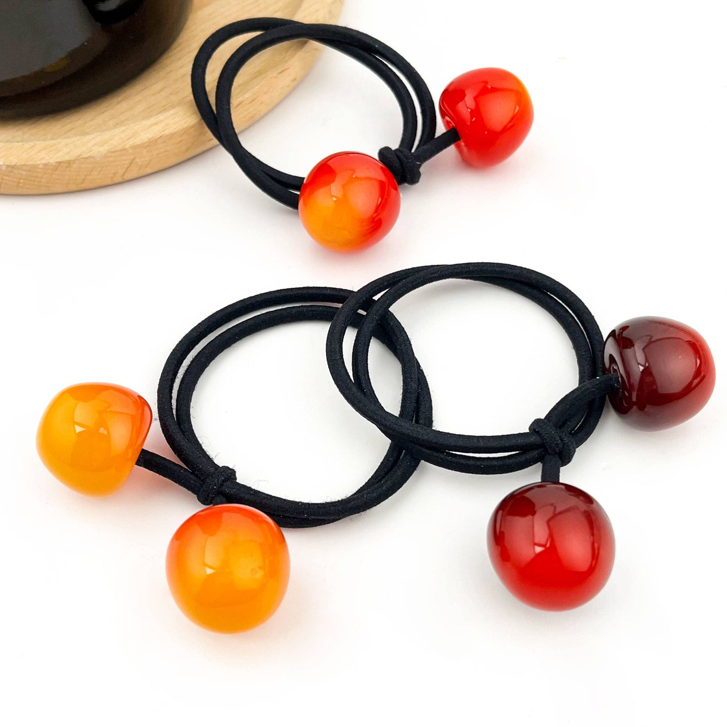 Cherry Hair Tie, Cute Fruit-Inspired Hair Accessories