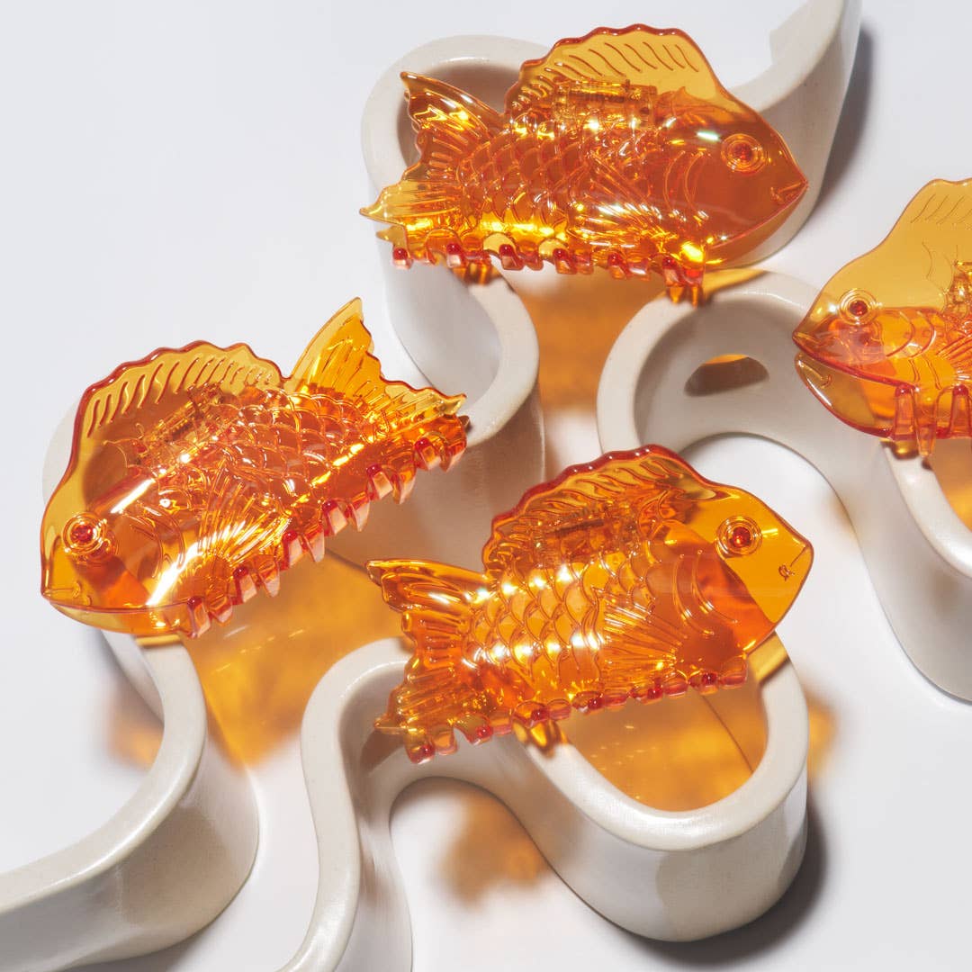 Sea Bream Clear Orange Ocean Fish Hair Claw Clip