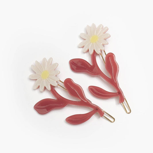 Flower Barrette Hair Clip Set