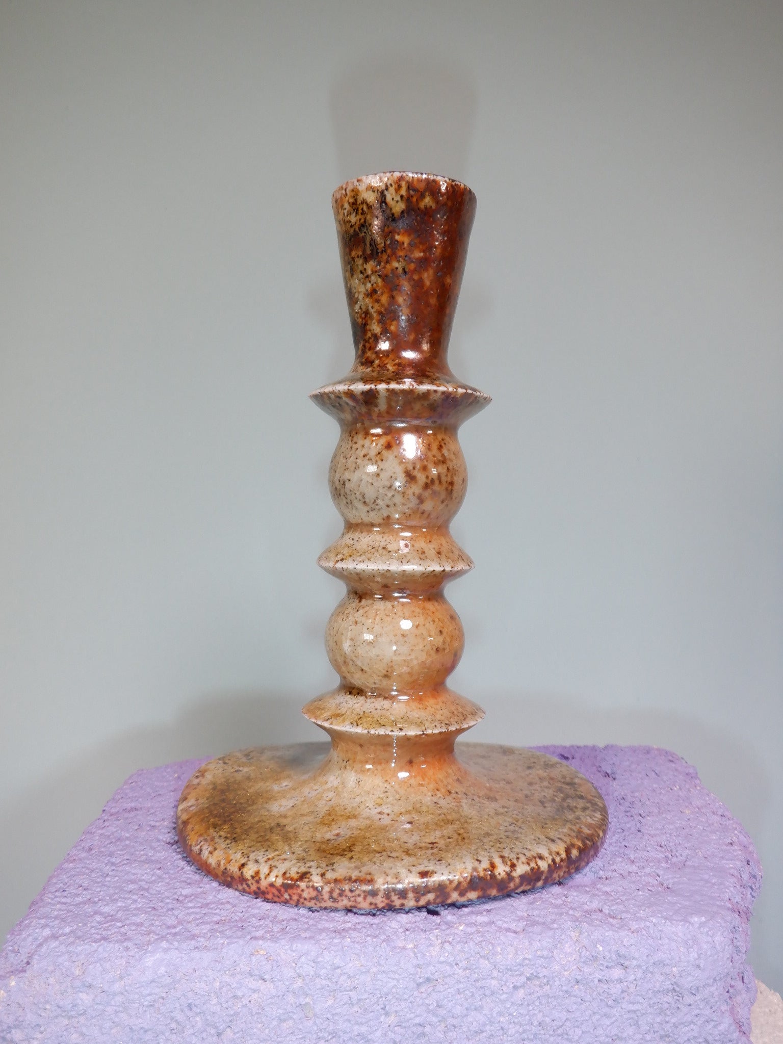 Cloud 9 Clay Wood Fired Candlestick - Thumbnail 4