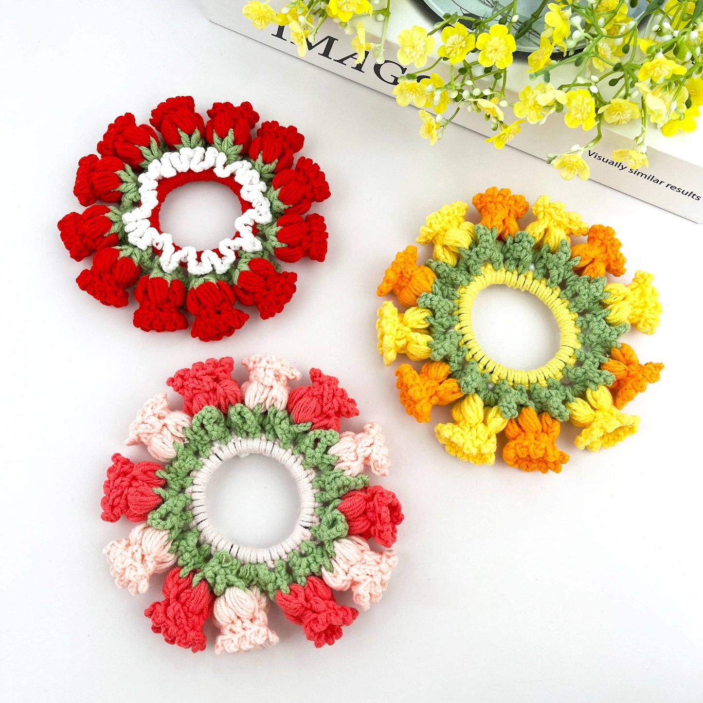 Handwoven Flower Hair Tie