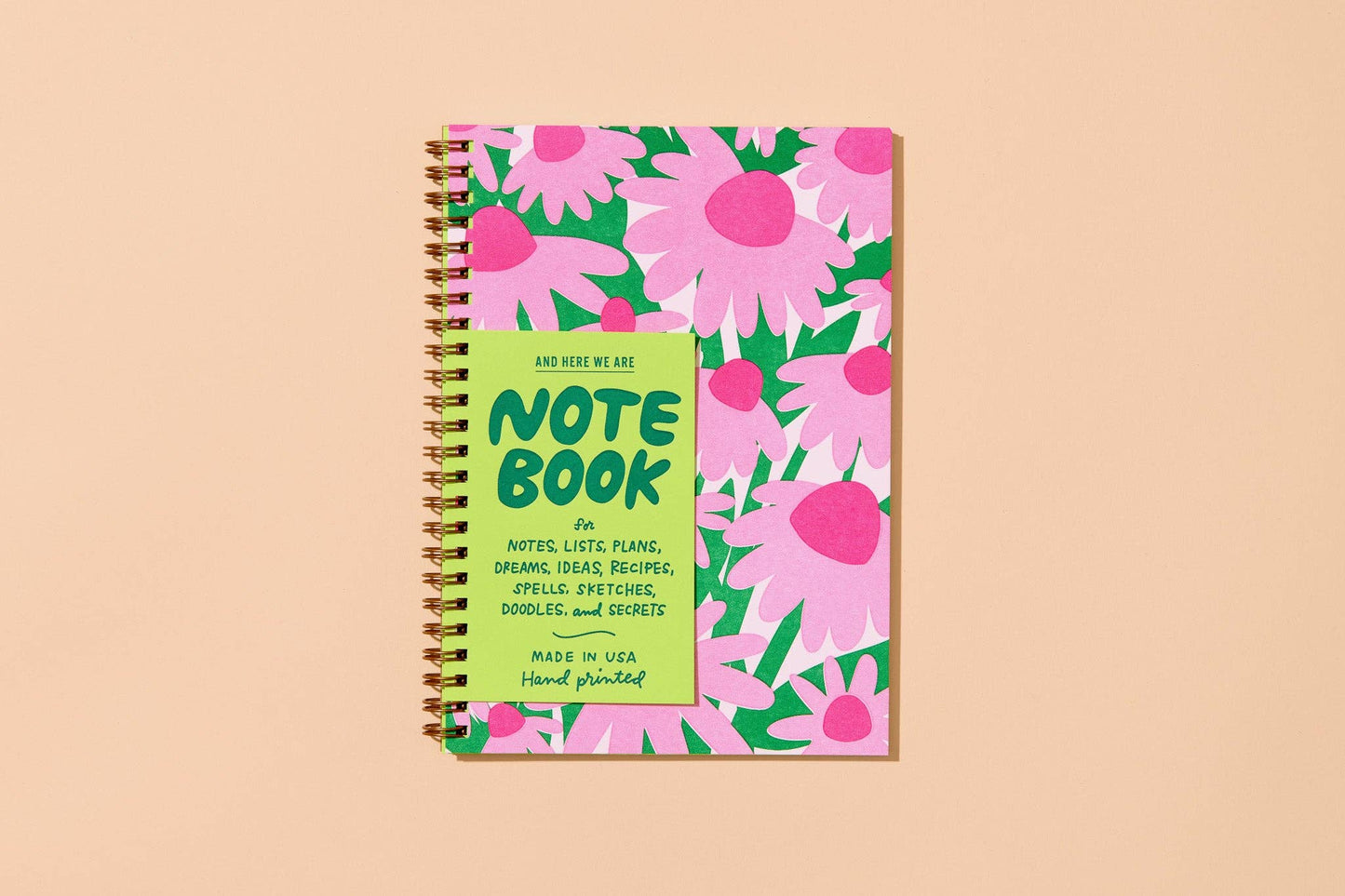 Letterpress Spiral Notebook - And Here We Are