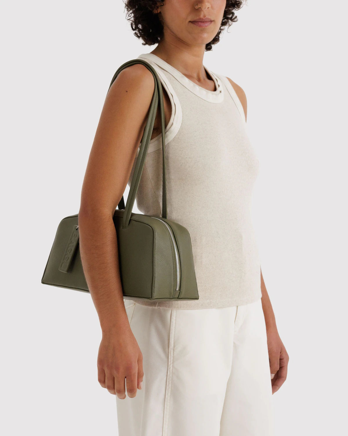 BAGGU Recycled Leather Bowler Bag