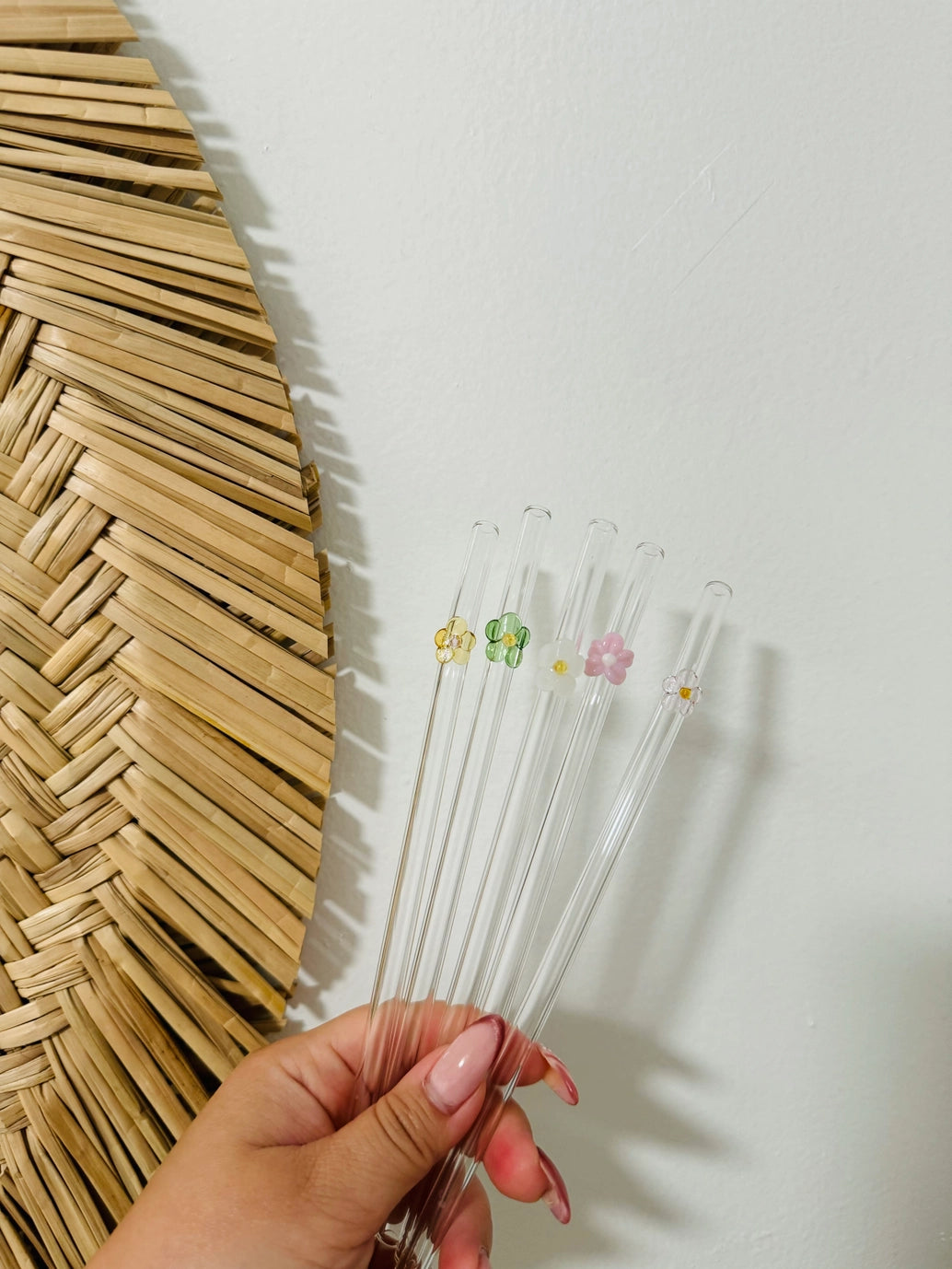 Flower Garden Reusable Glass Straw