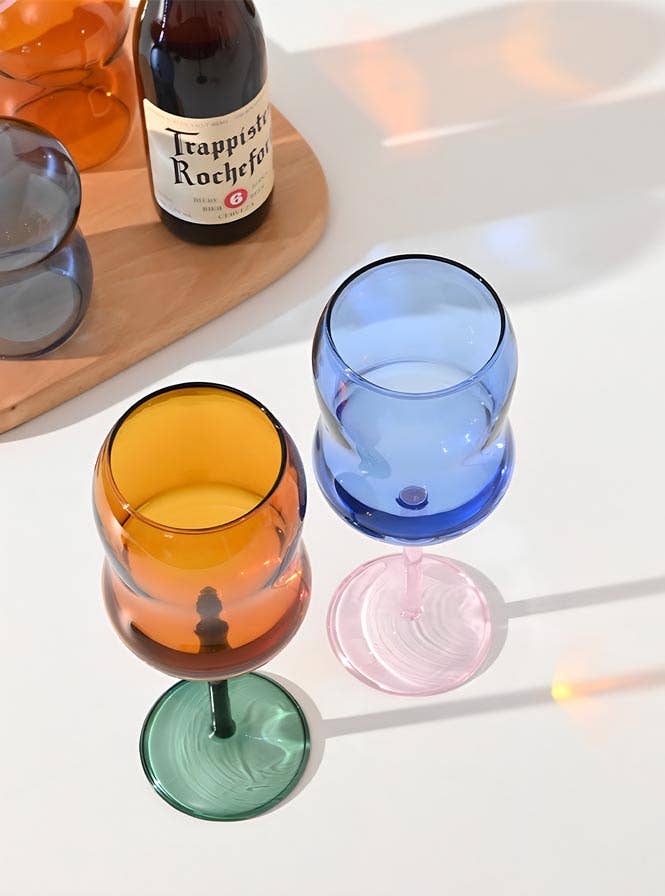 "Bubble" Coloured Wine Glass