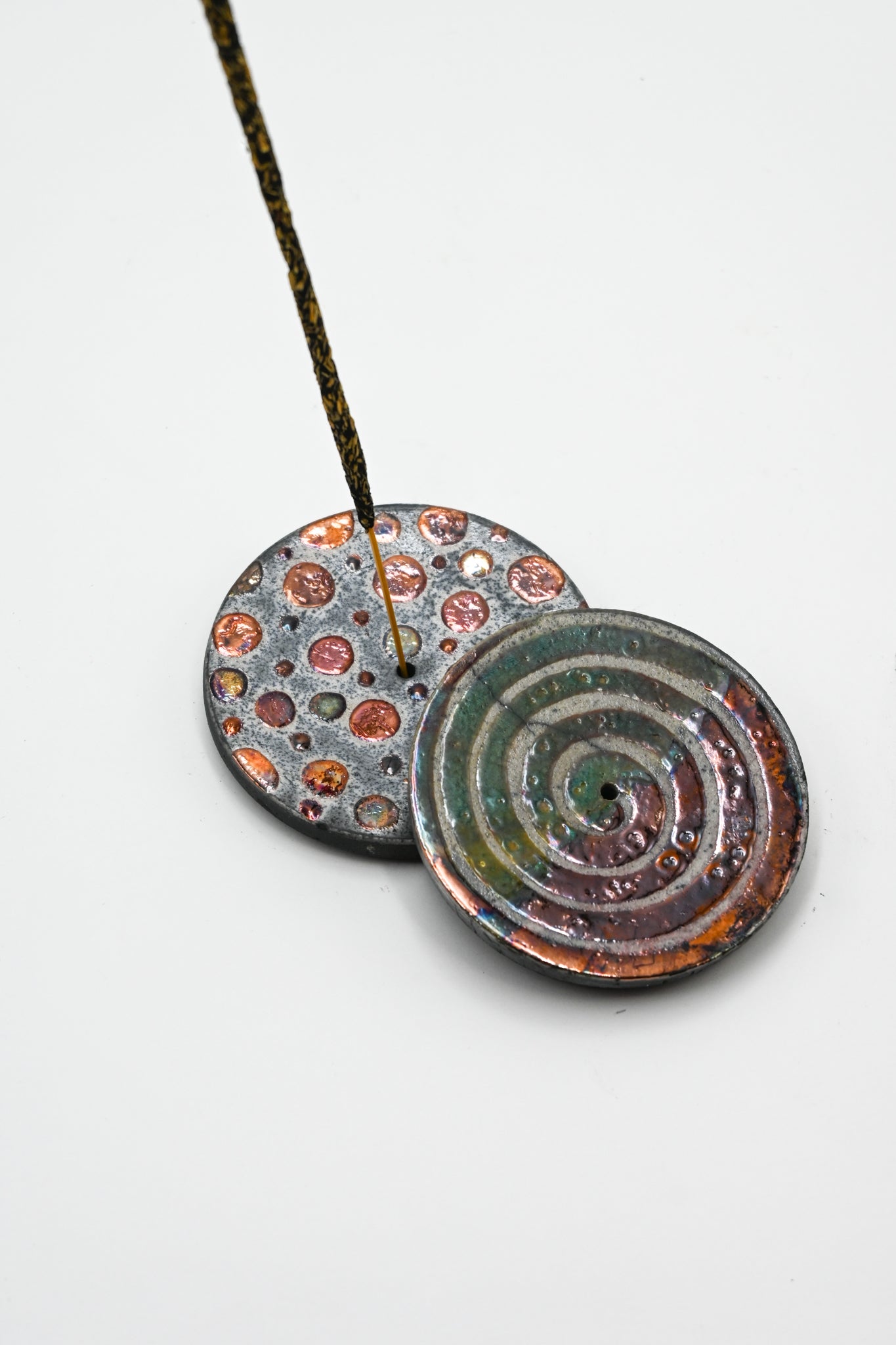 Raku Fired Mini Incense Holder 002