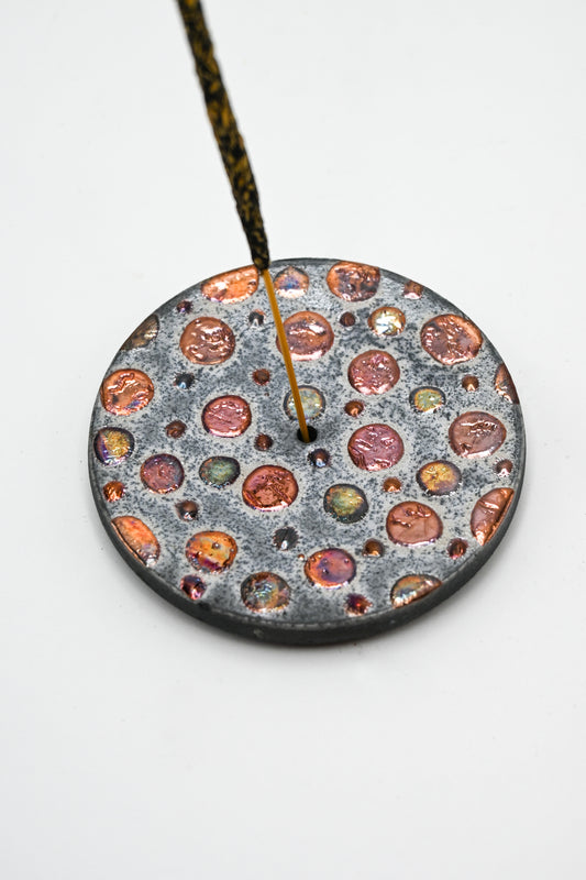 Raku Fired Mini Incense Holder 003