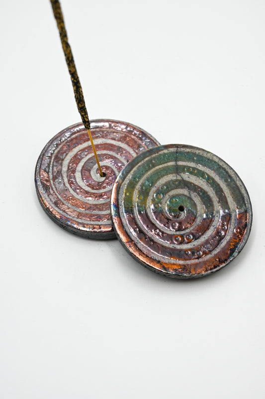 Raku Fired Mini Incense Holder 002