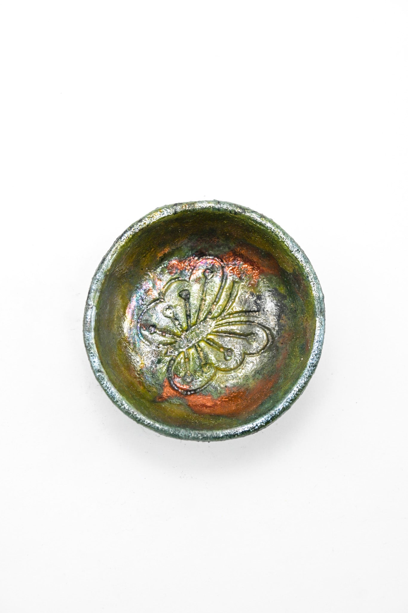 Raku Fired Trinket Dish 001