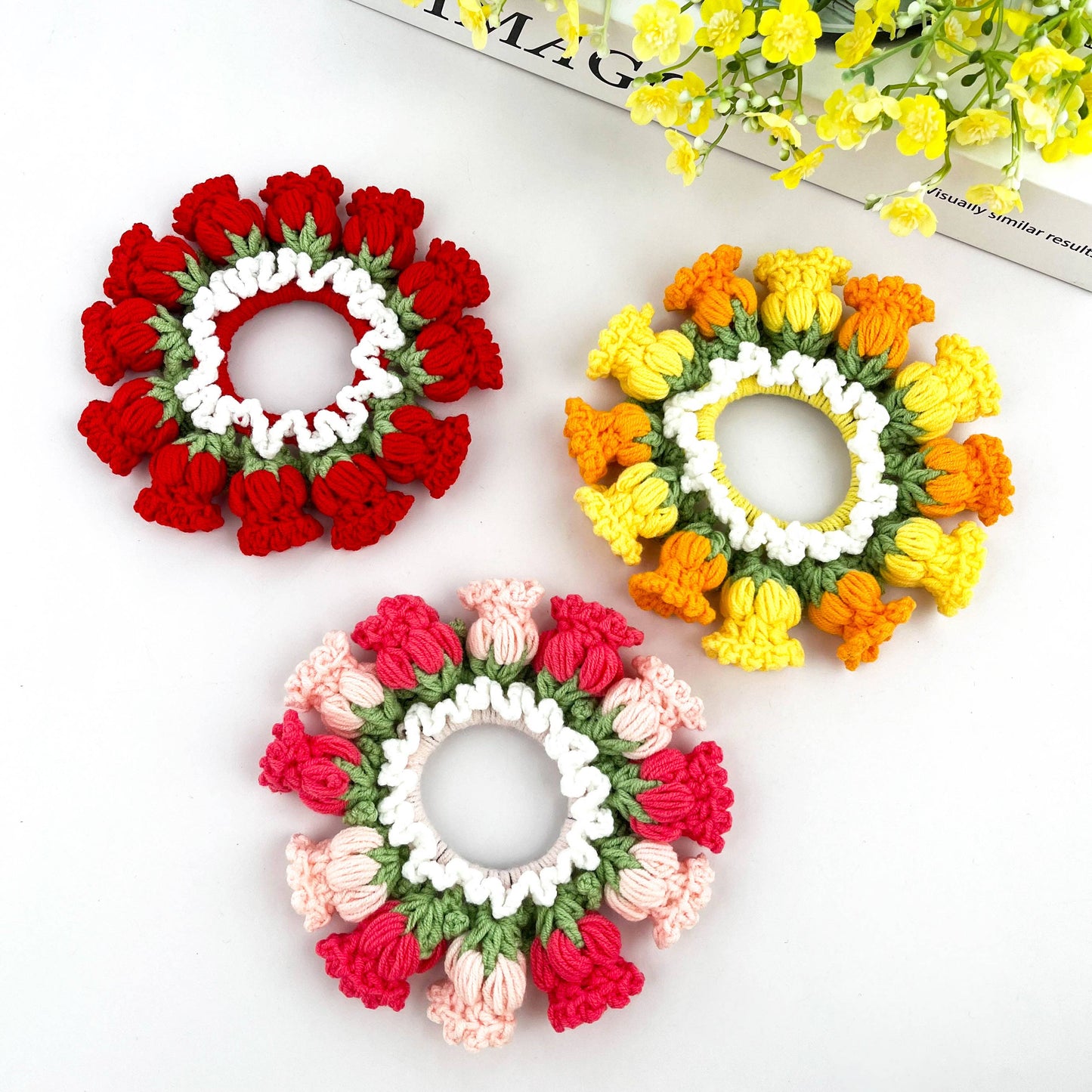 Handwoven Flower Hair Tie