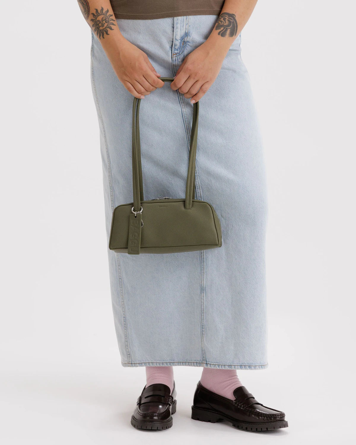BAGGU Small Recycled Leather Bowler Bag