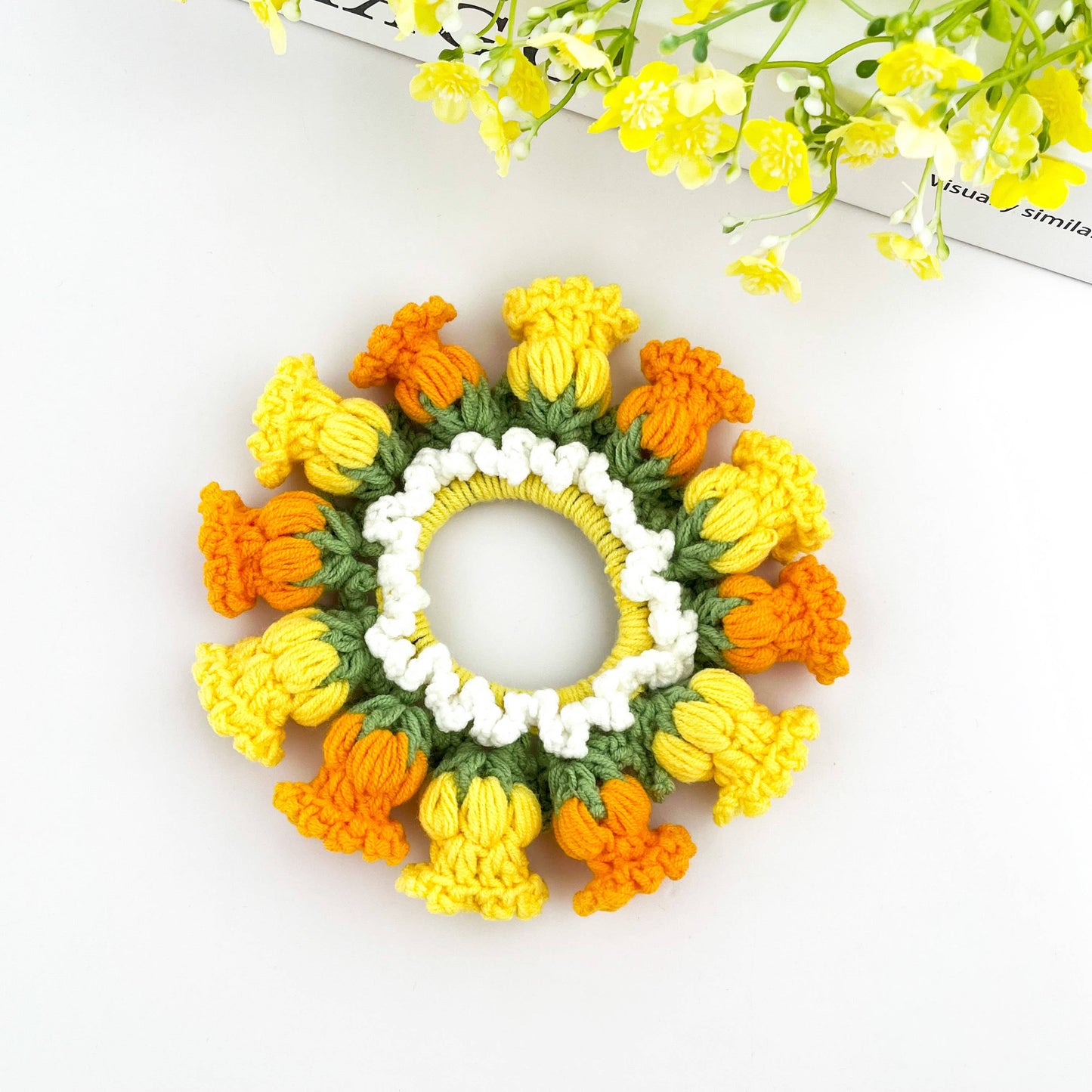 Handwoven Flower Hair Tie