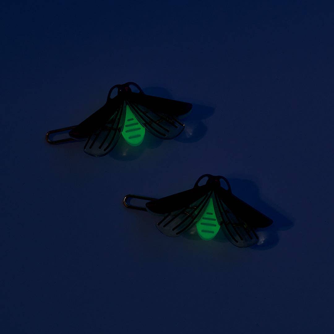 Glow in the Dark Firefly Insect Hair Clip Mini Barrette Set