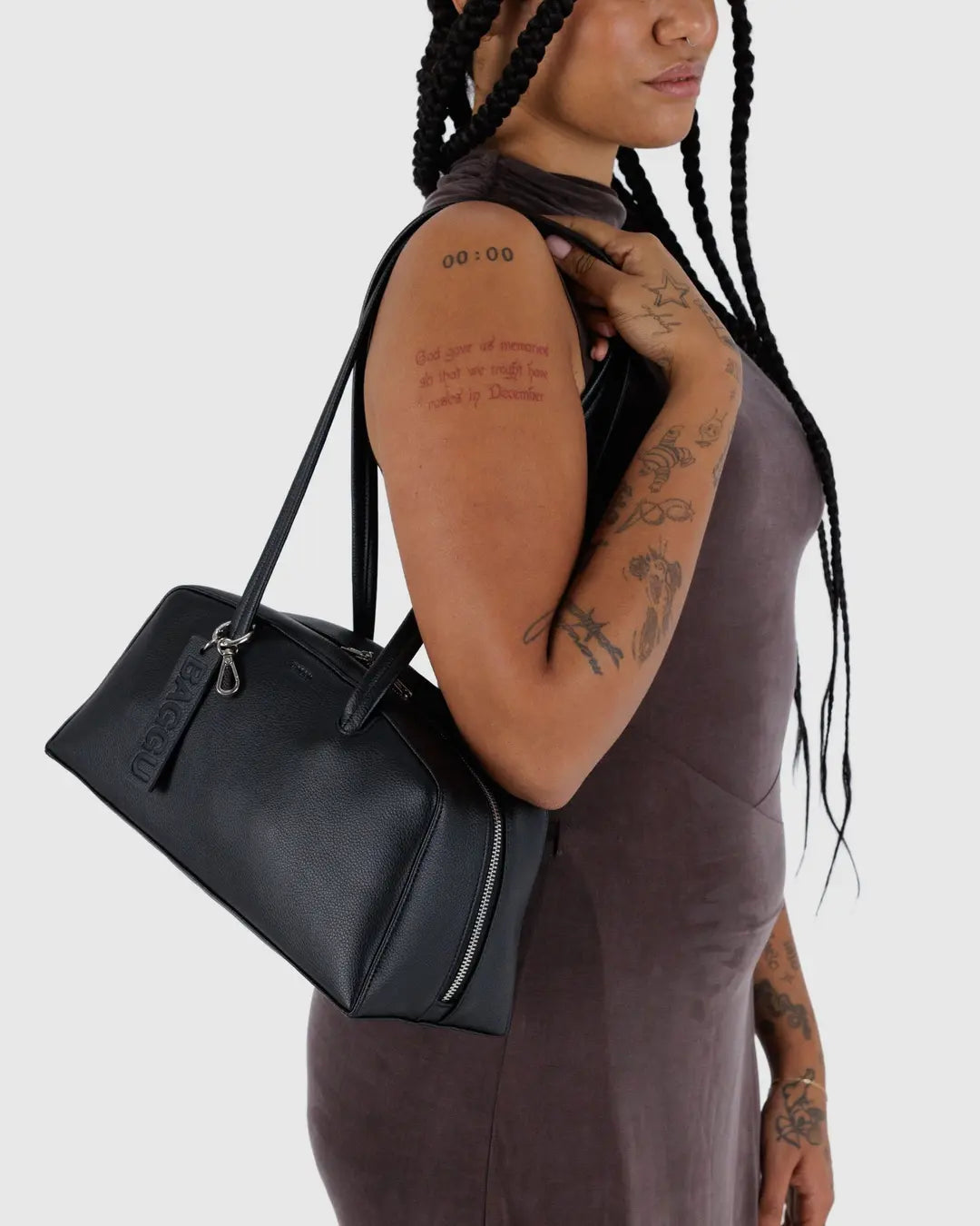 BAGGU Recycled Leather Bowler Bag