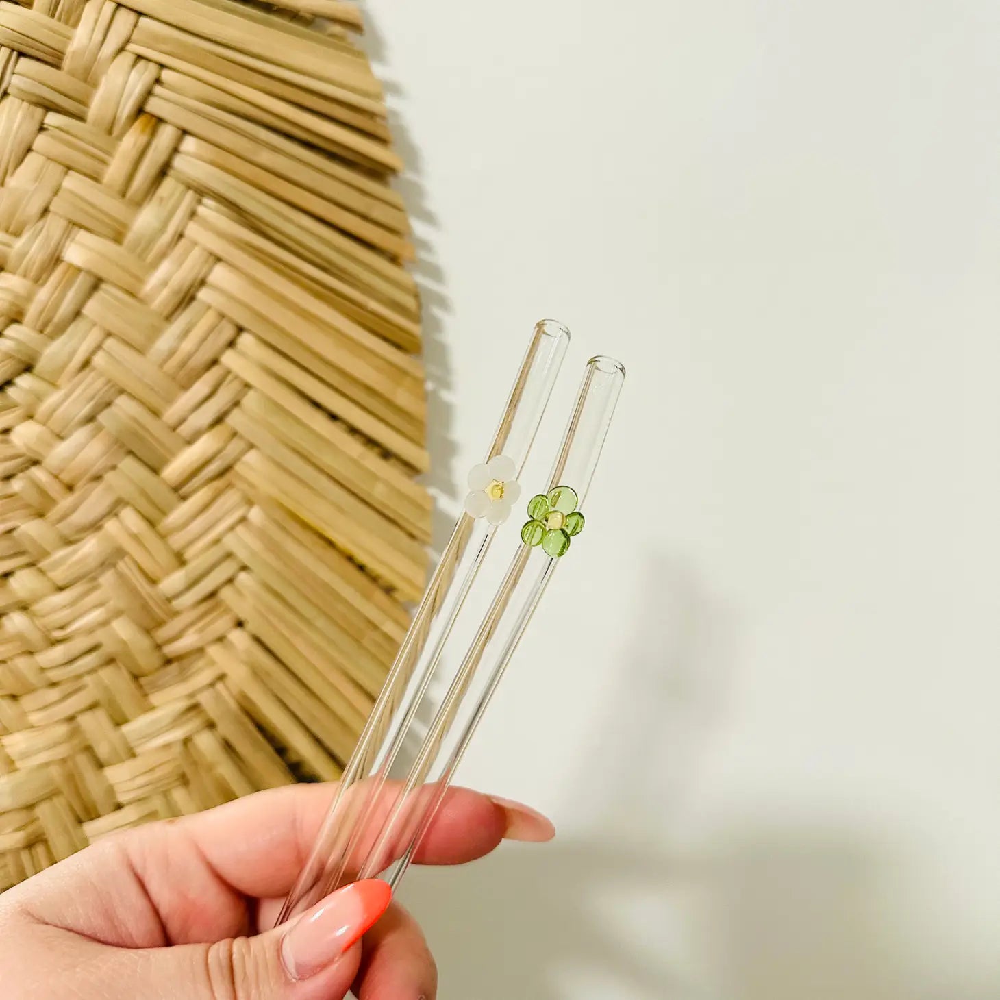 Flower Glass Straw 