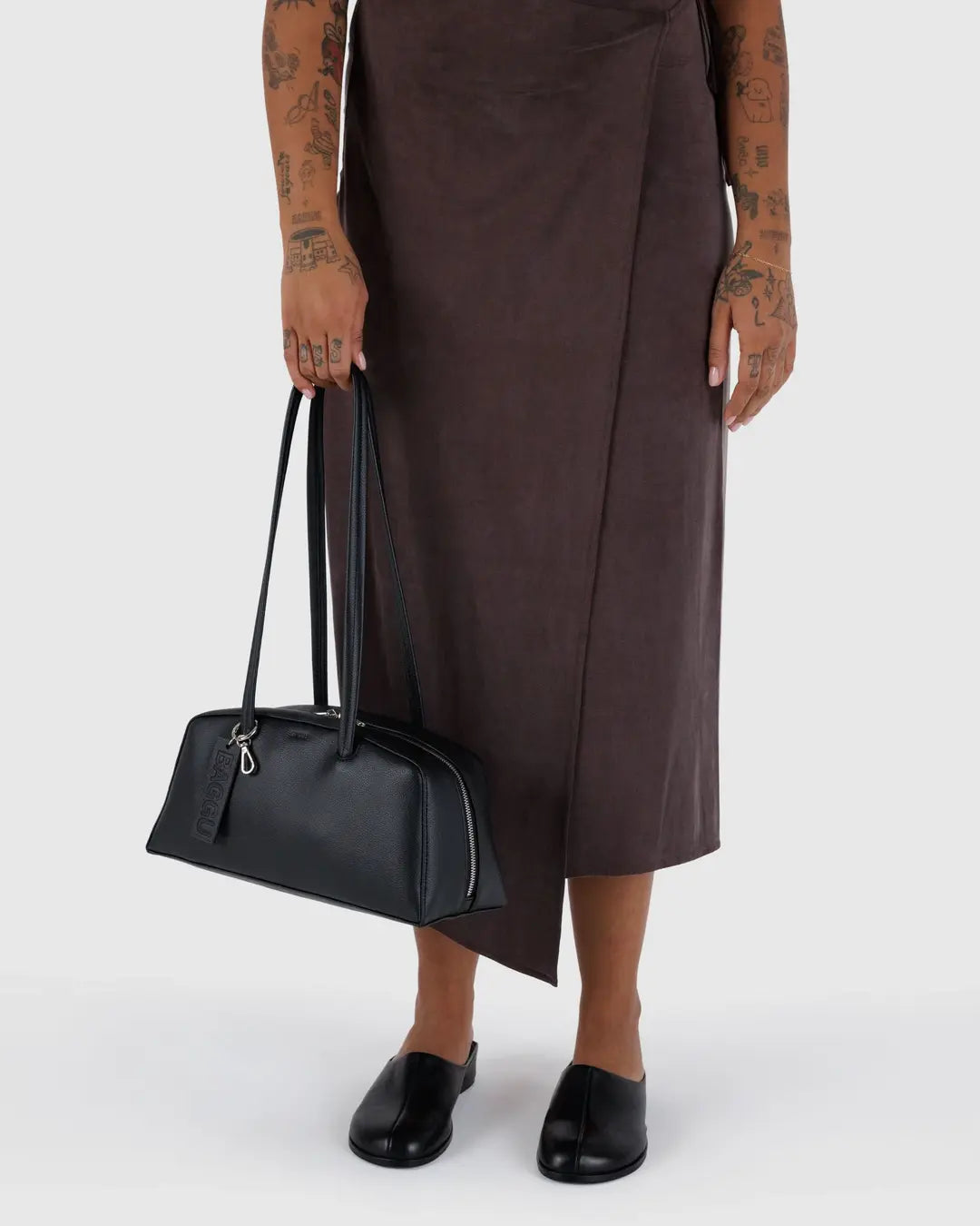 BAGGU Recycled Leather Bowler Bag