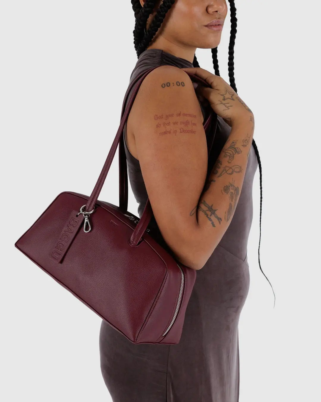 BAGGU Recycled Leather Bowler Bag
