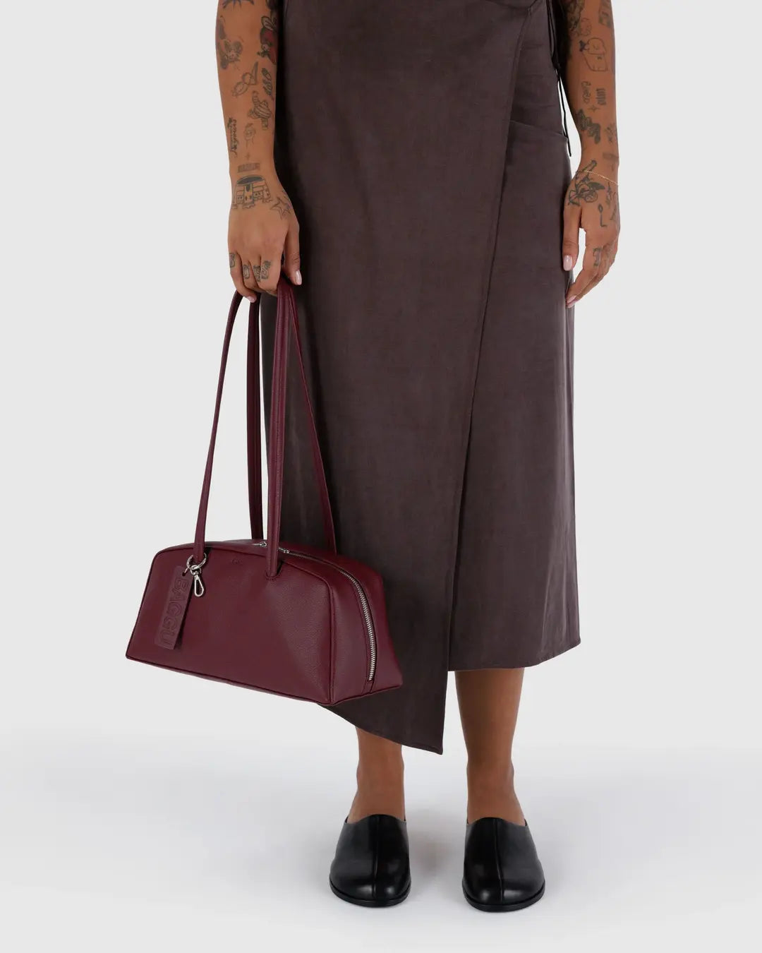 BAGGU Recycled Leather Bowler Bag
