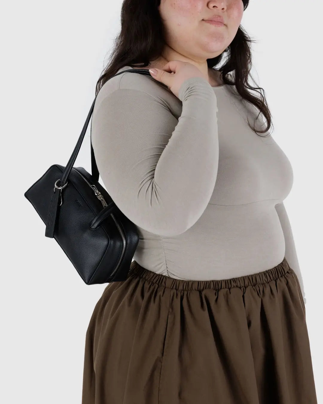 BAGGU Small Recycled Leather Bowler Bag