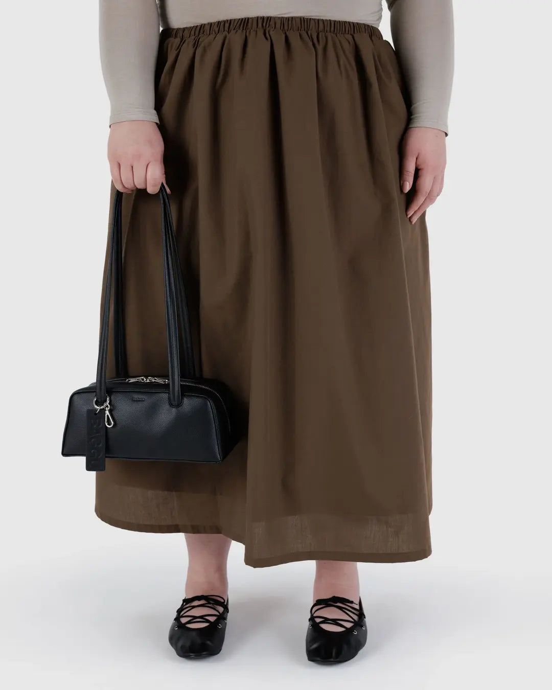 BAGGU Small Recycled Leather Bowler Bag
